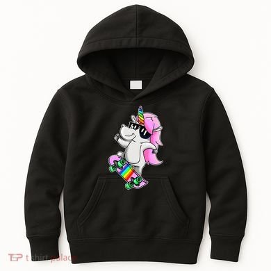Cool Unicorn Skating Kids Hoodie