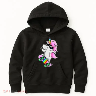 Cool Unicorn Skating Kids Hoodie