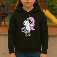 Cool Unicorn Skating Kids Hoodie thumb 3