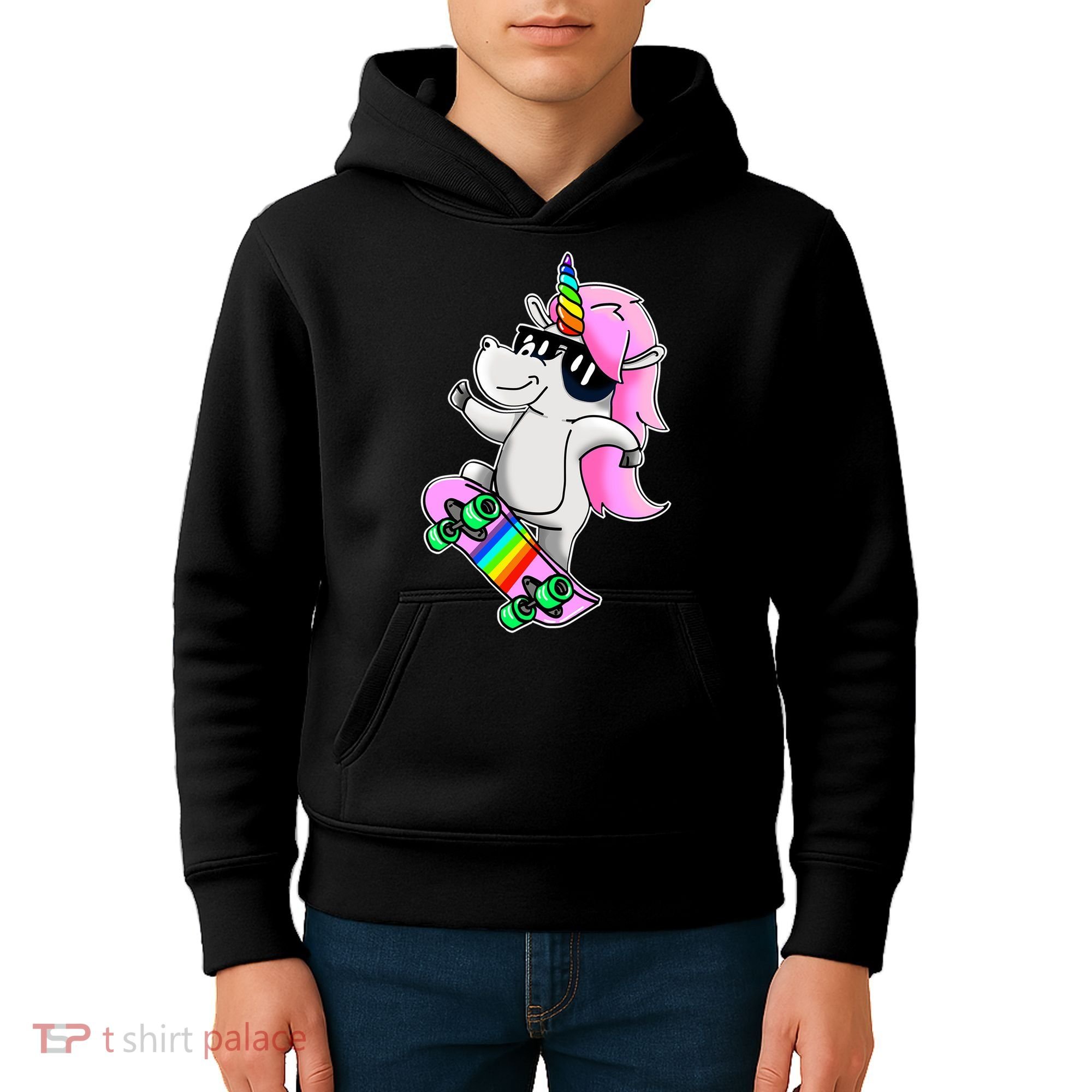 Cool Unicorn Skating Kids Hoodie