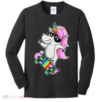 Cool Unicorn Skating Kids Long Sleeve Shirt thumb 0