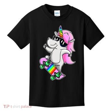 Cool Unicorn Skating Kids T-Shirt