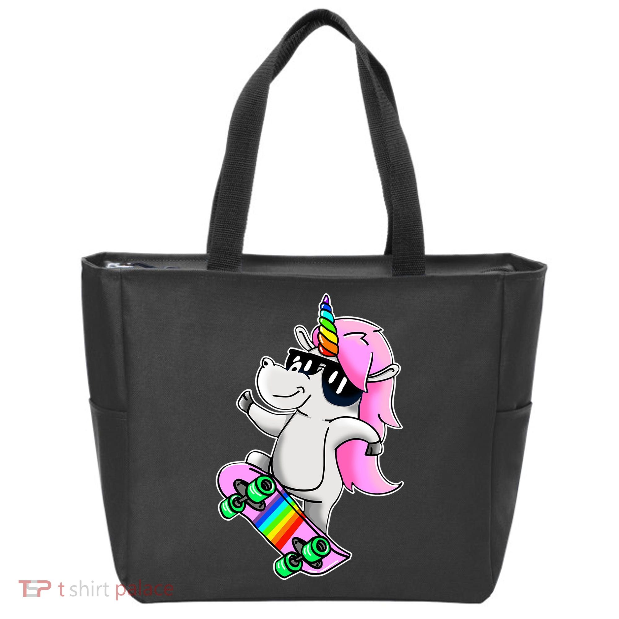 Cool Unicorn Skating Tote Bag