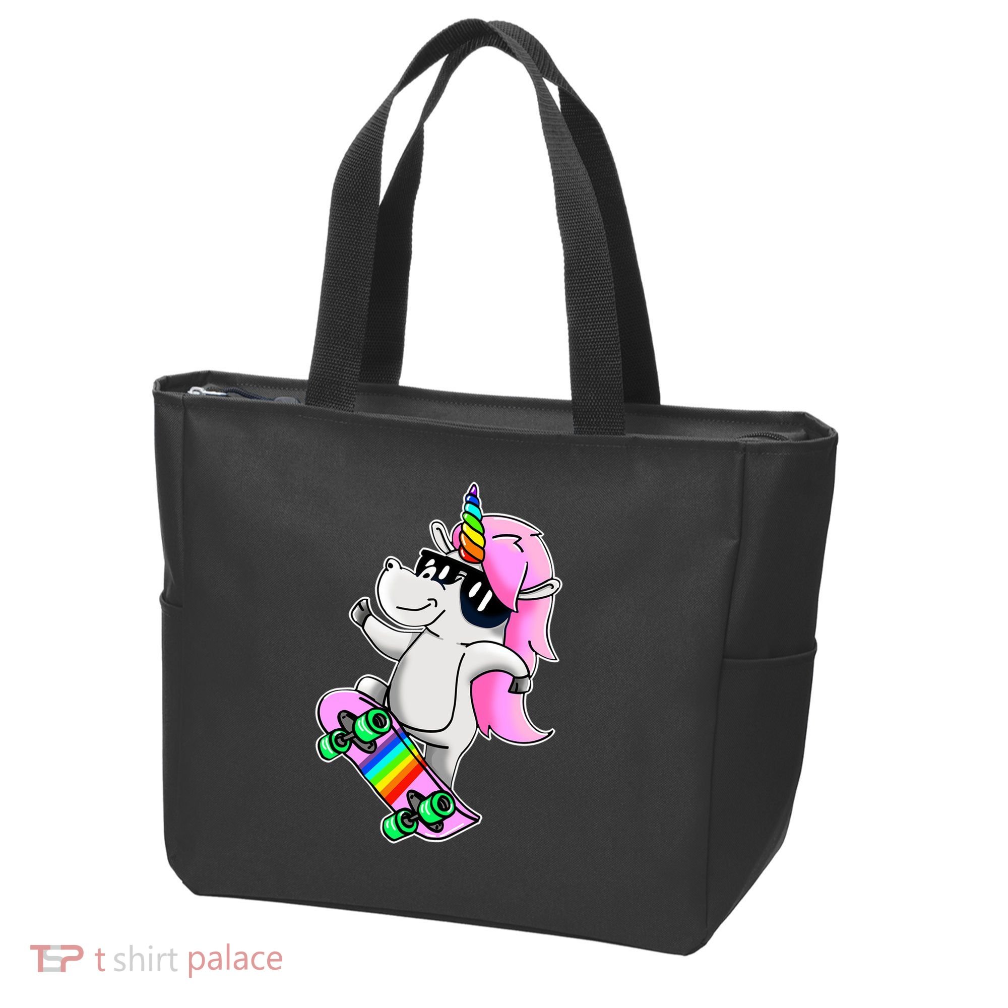 Cool Unicorn Skating Tote Bag