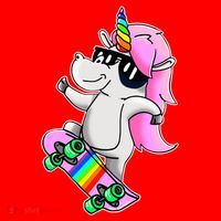 Cool Unicorn Skating Santa Hat thumb 1