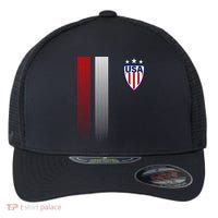 Cool USA Soccer Jersey Stripes Flexfit Unipanel Trucker Cap thumb 0