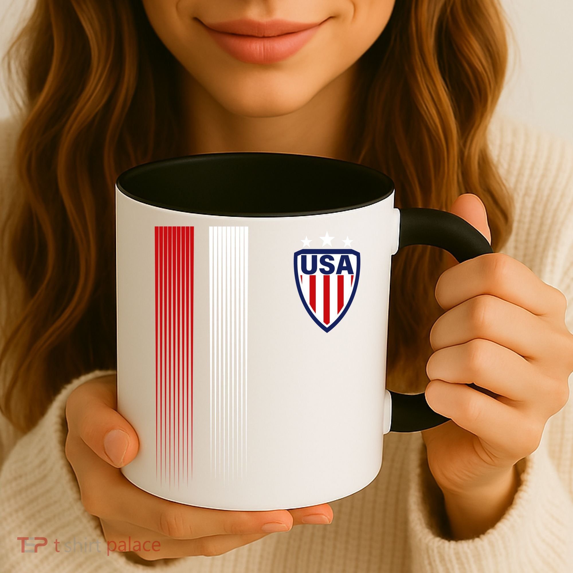 Cool USA Soccer Jersey Stripes Coffee Mug