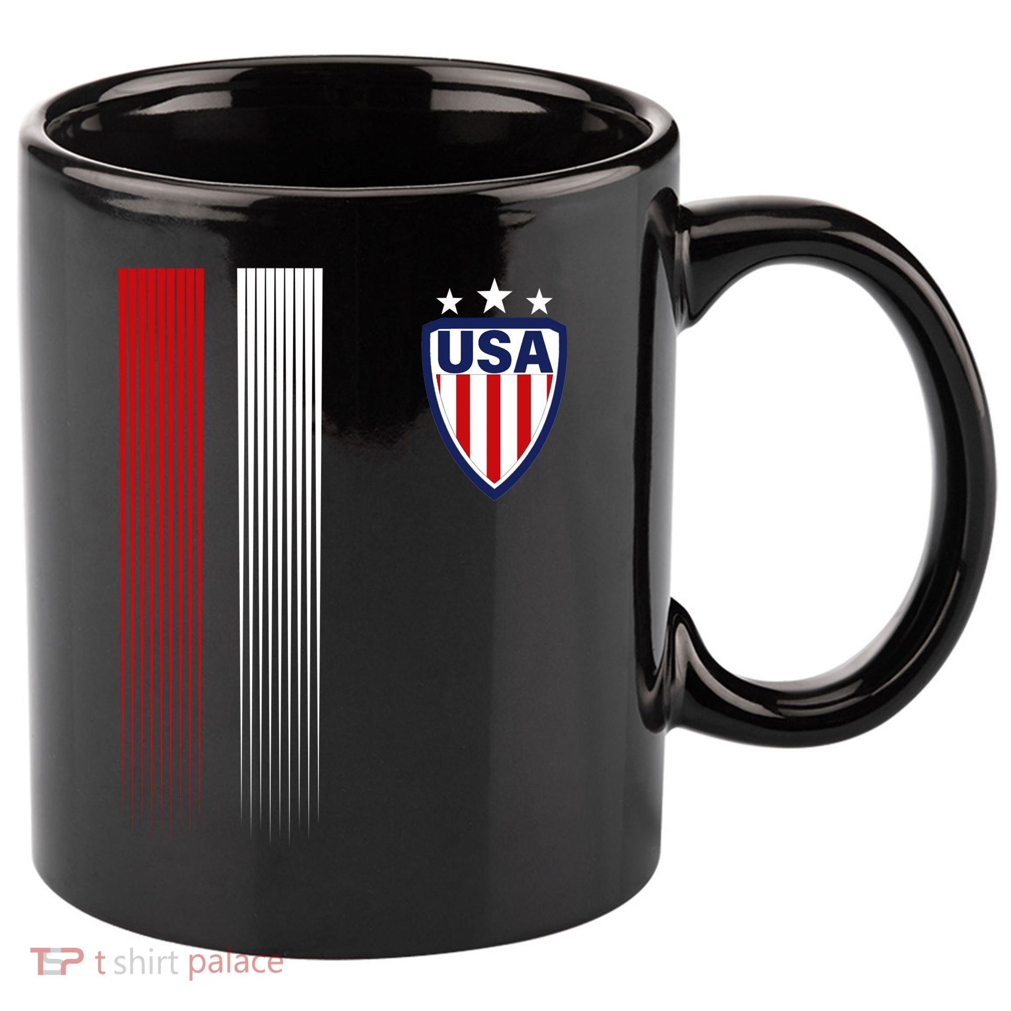 Cool USA Soccer Jersey Stripes 11oz C Handle Ceramic Mug