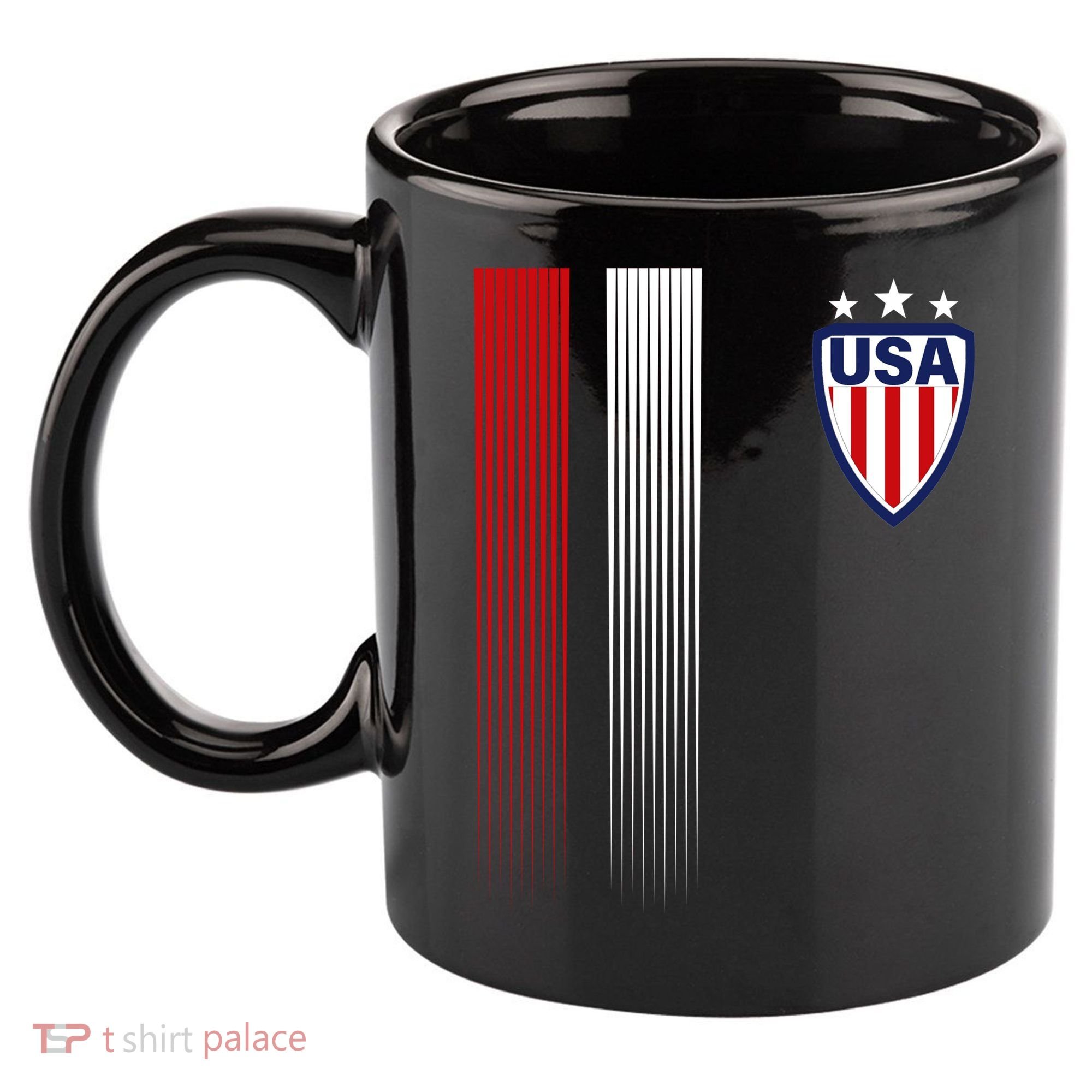 Cool USA Soccer Jersey Stripes 11oz C Handle Ceramic Mug