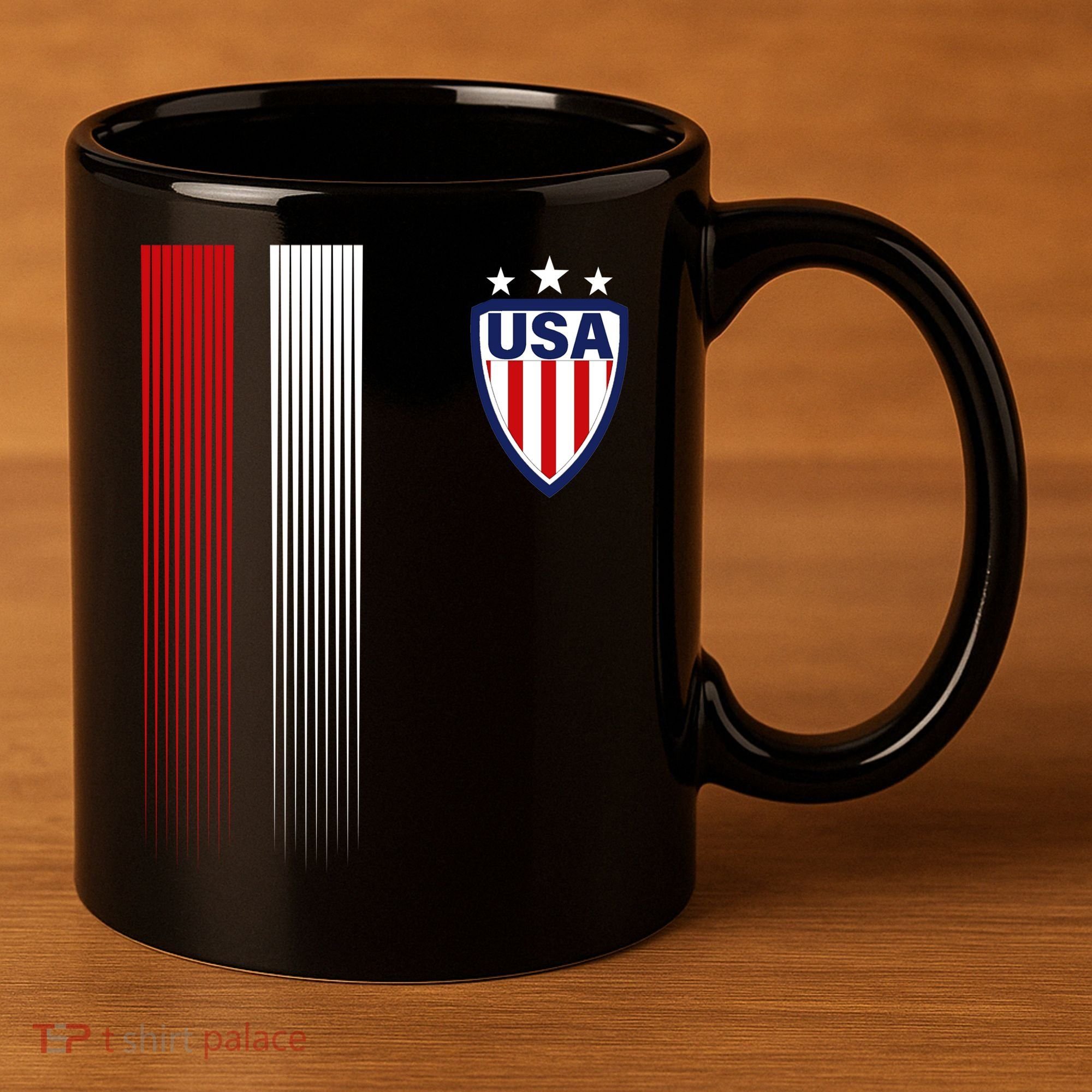 Cool USA Soccer Jersey Stripes 11oz C Handle Ceramic Mug