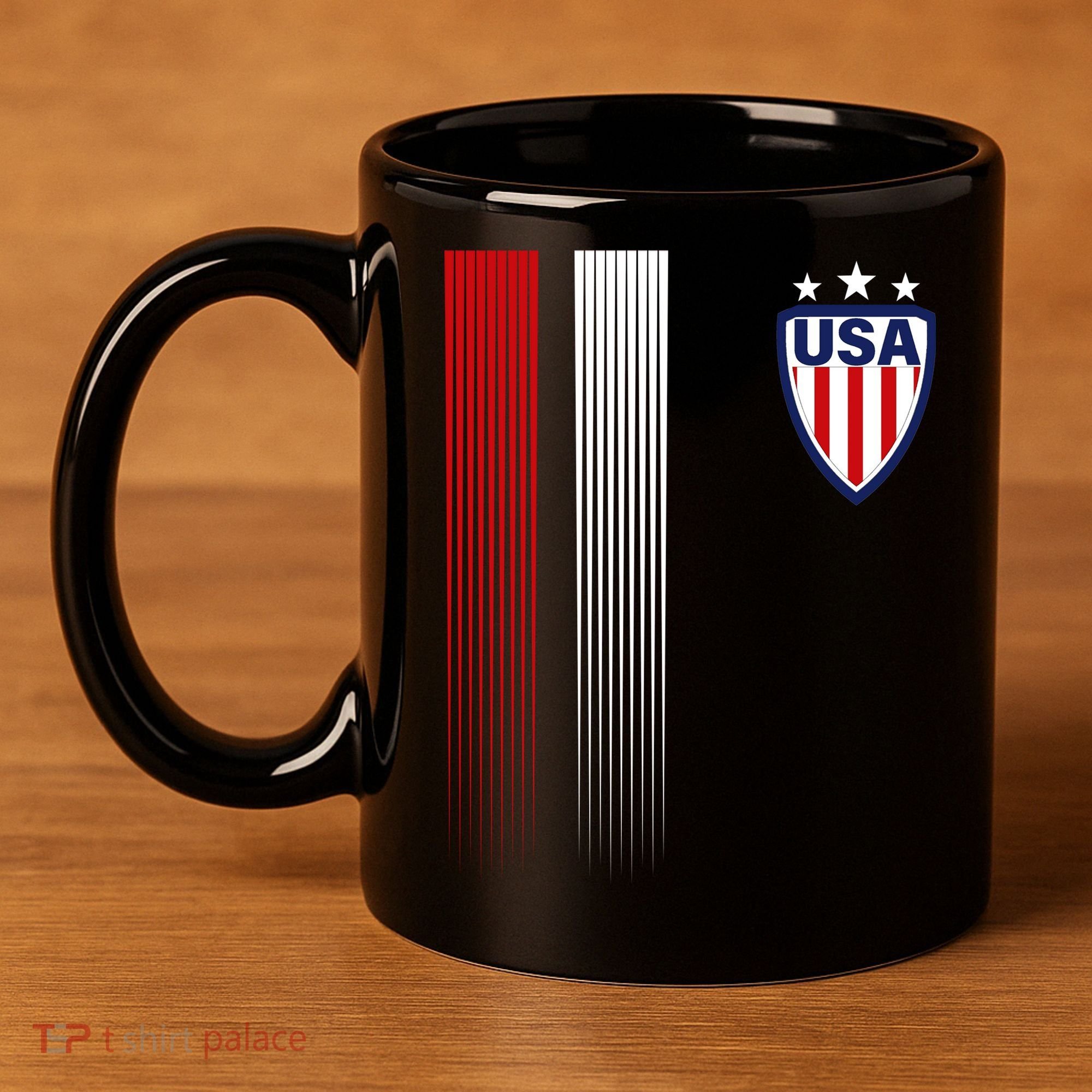 Cool USA Soccer Jersey Stripes 11oz C Handle Ceramic Mug