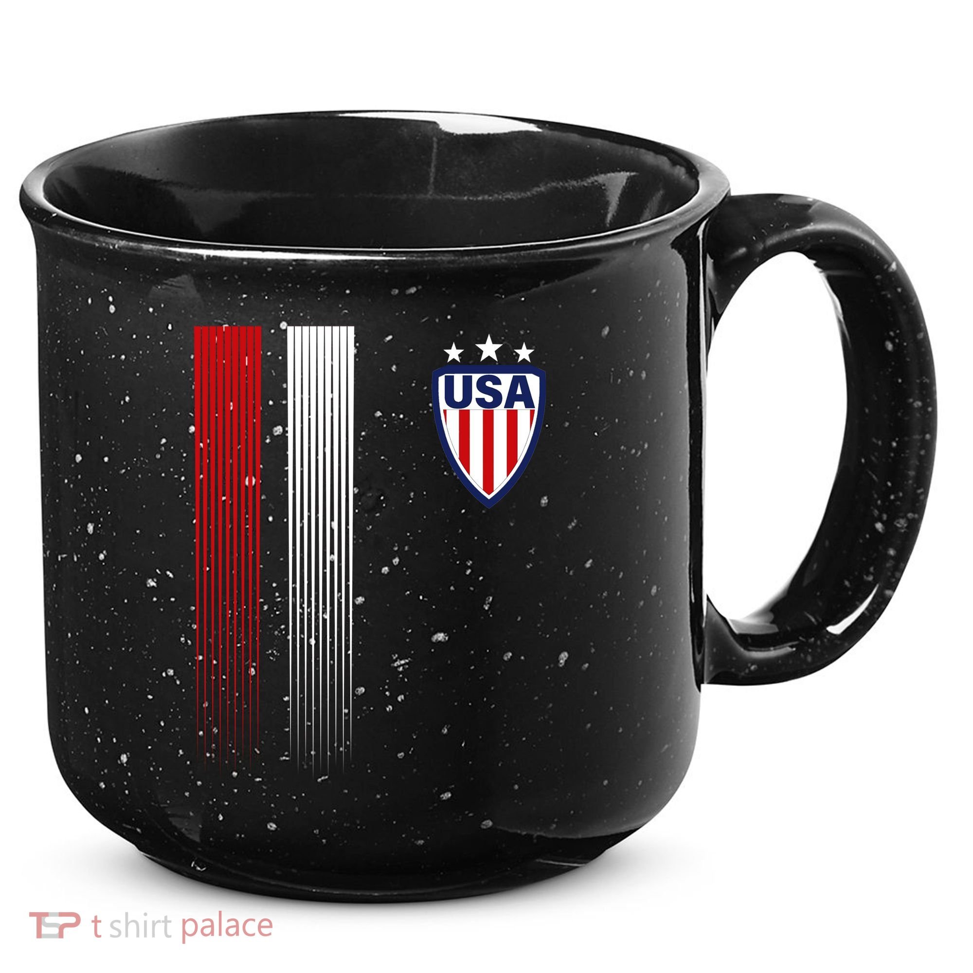 Cool USA Soccer Jersey Stripes 15oz Campfire Ceramic Mug
