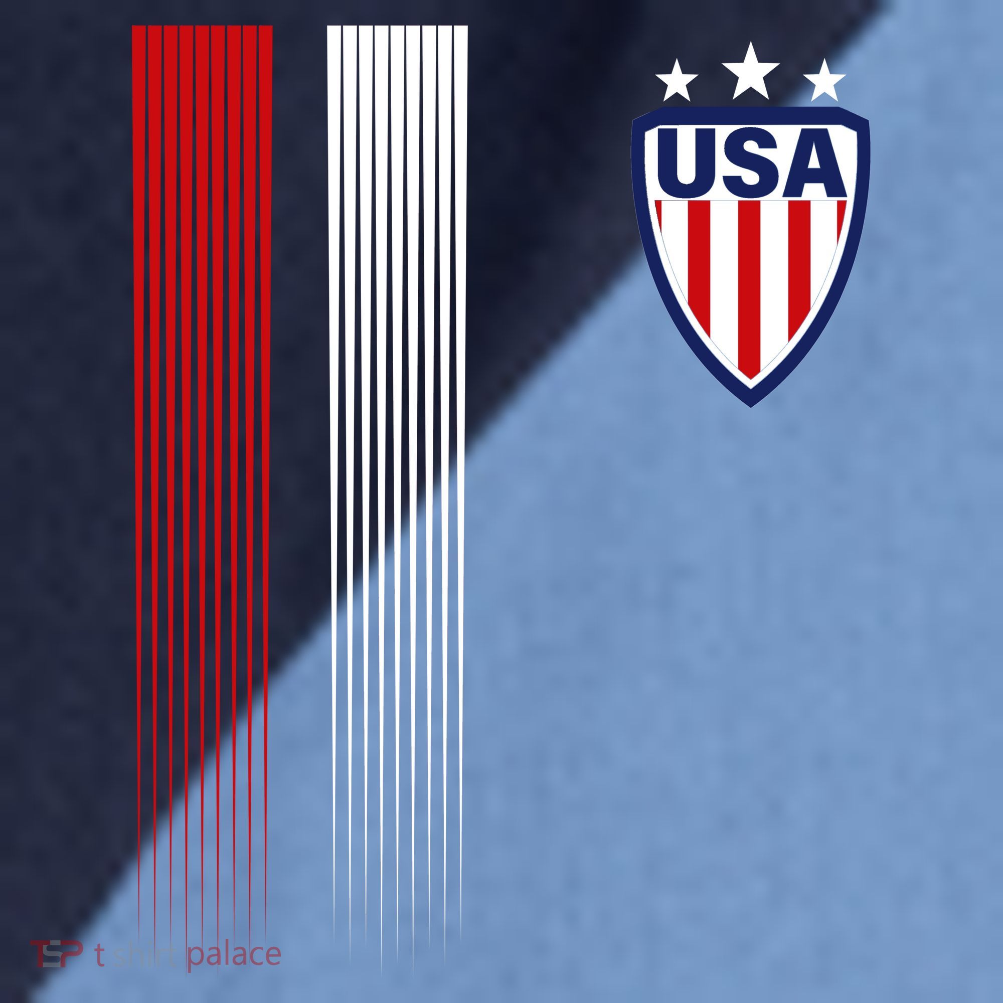 Cool USA Soccer Jersey Stripes Raglan Baseball Sleeve Shirt