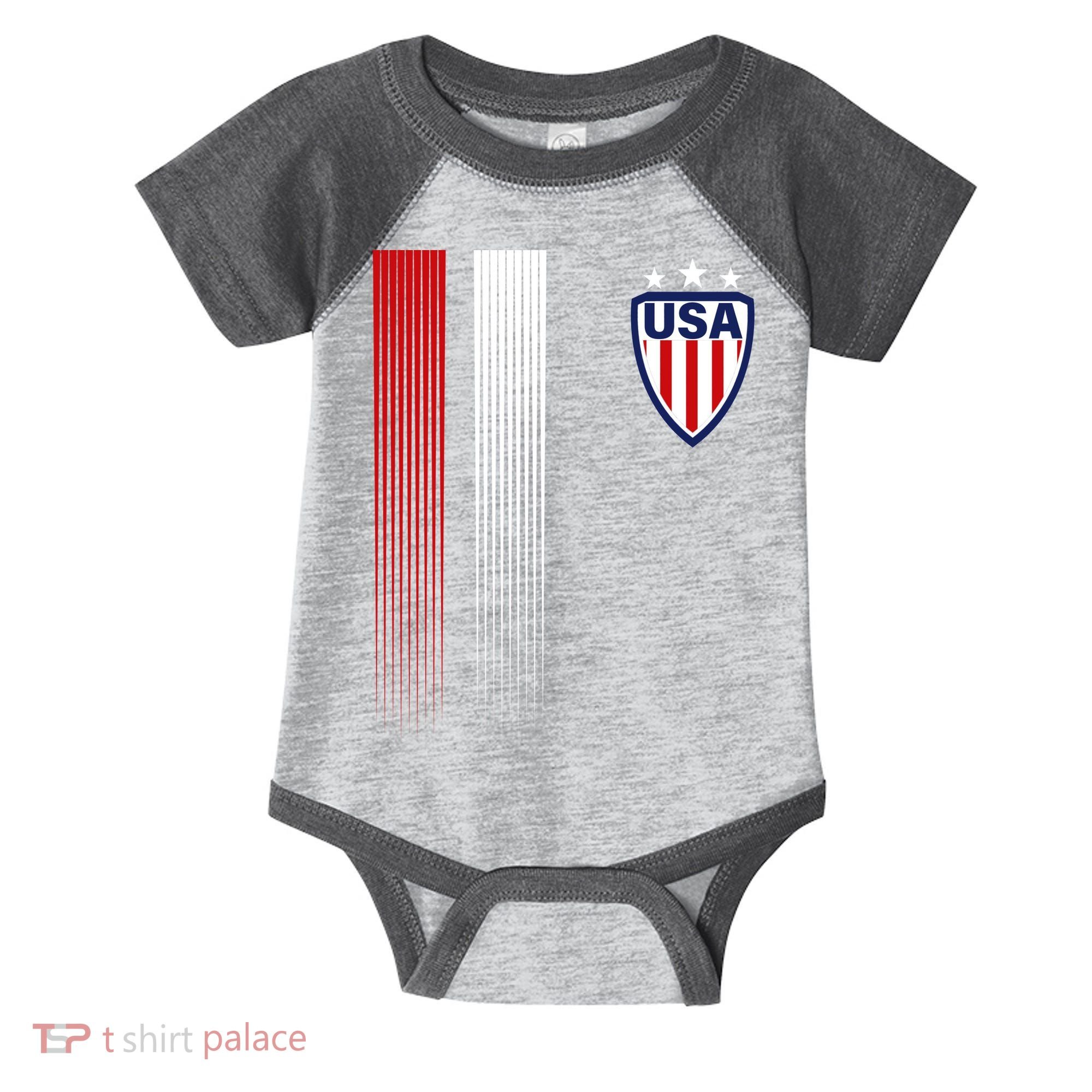 Cool USA Soccer Jersey Stripes Infant Baby Jersey Bodysuit