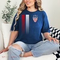 Cool USA Soccer Jersey Stripes Comfort Colors T-Shirt thumb 2
