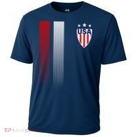 Cool USA Soccer Jersey Stripes Cooling Performance Crew T-Shirt thumb 0