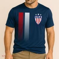 Cool USA Soccer Jersey Stripes Cooling Performance Crew T-Shirt thumb 2
