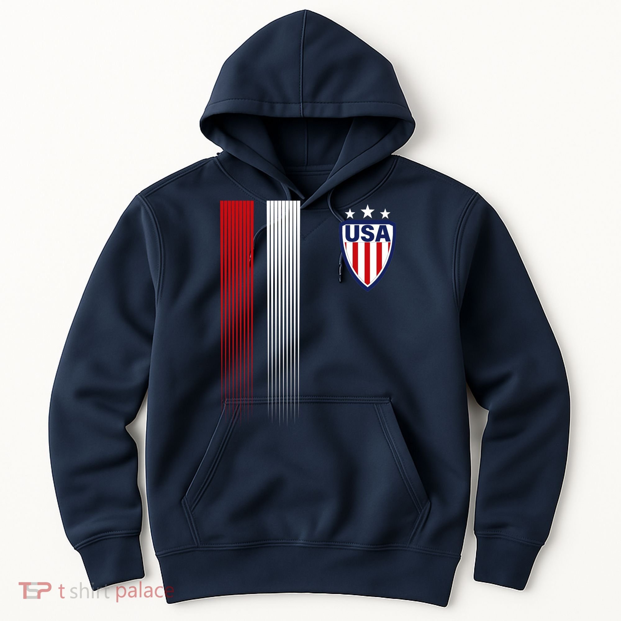 Cool USA Soccer Jersey Stripes Hoodie