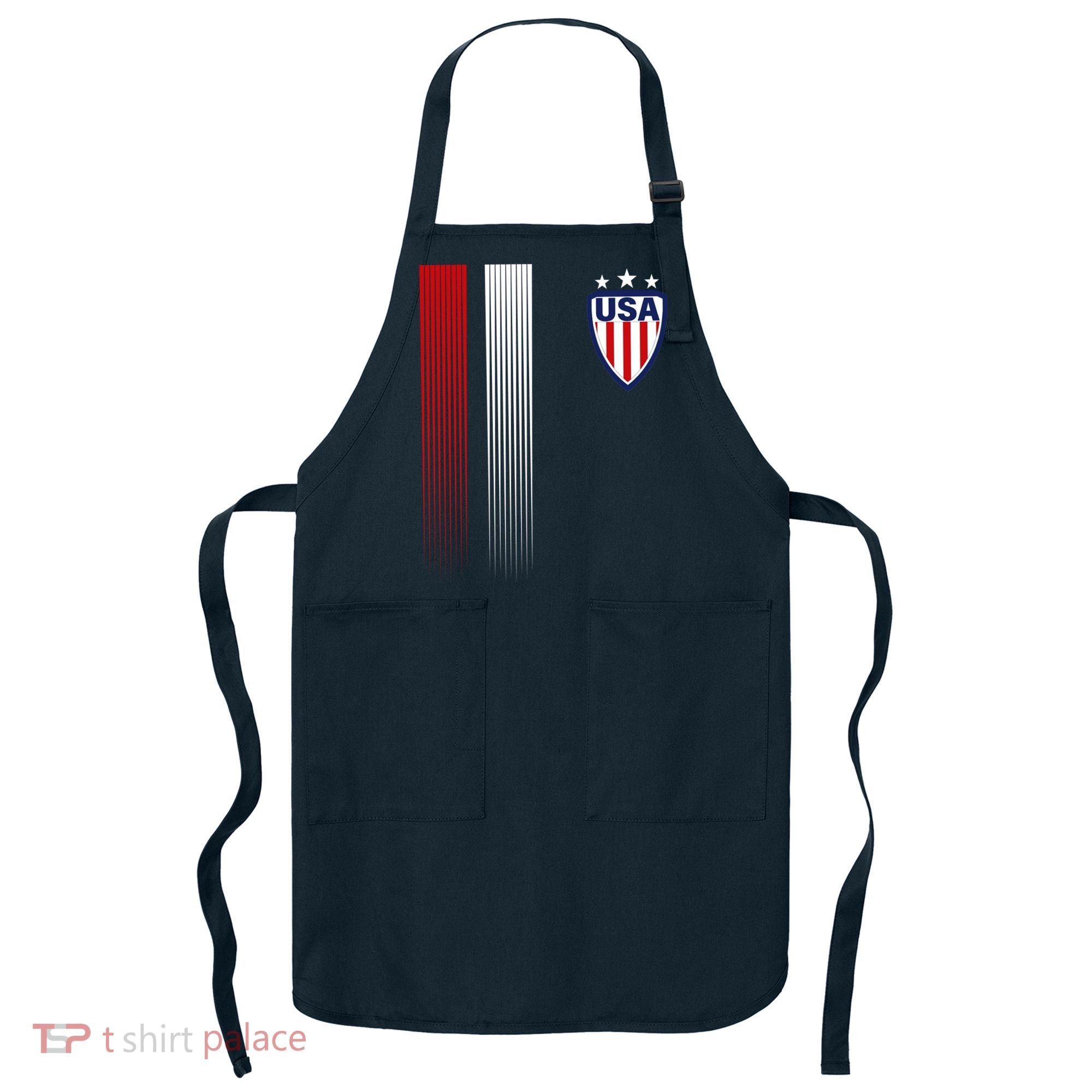 Cool USA Soccer Jersey Stripes Apron