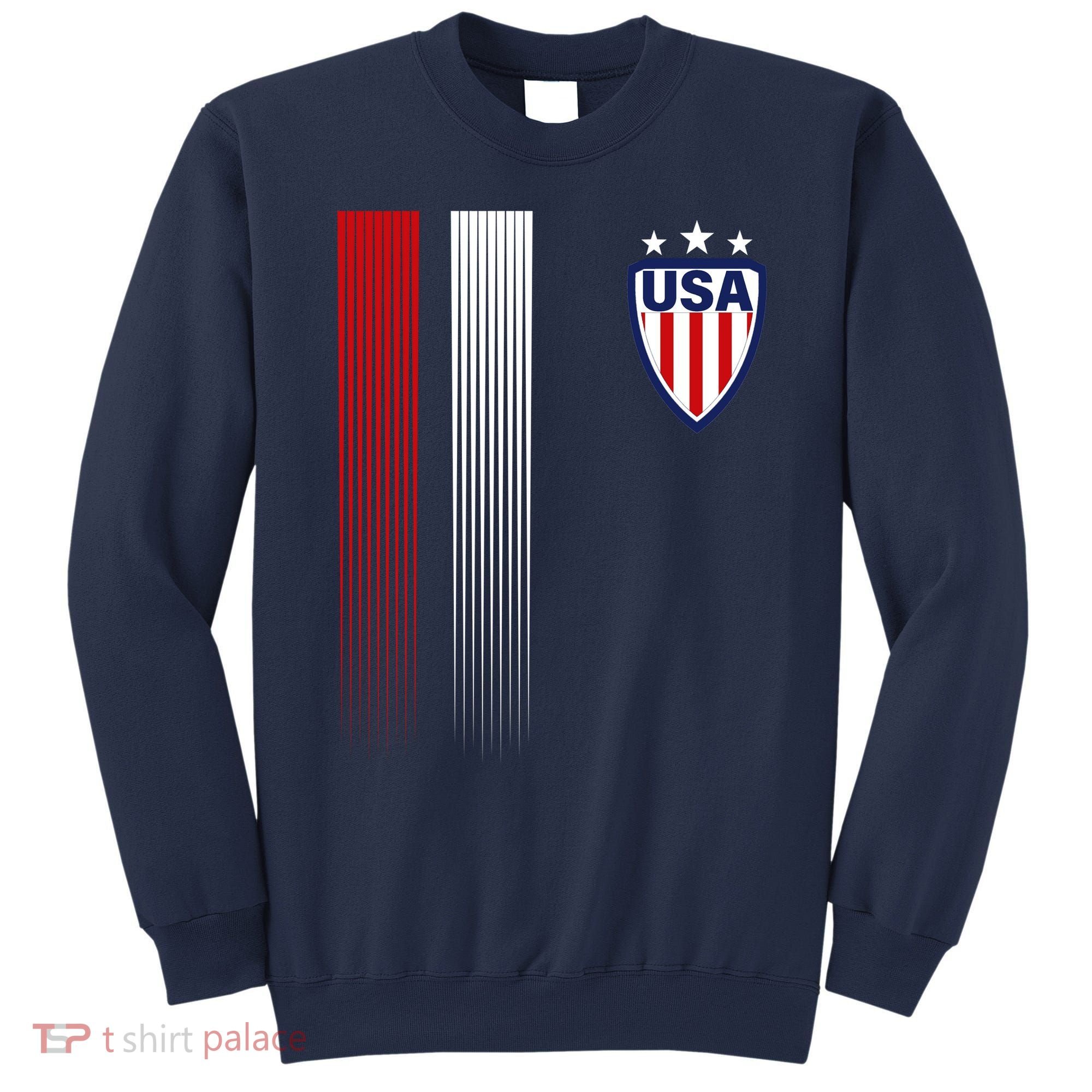 Cool USA Soccer Jersey Stripes Sweatshirt