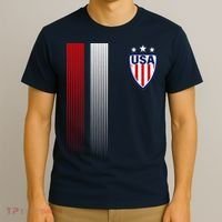 Cool USA Soccer Jersey Stripes T-Shirt thumb 3