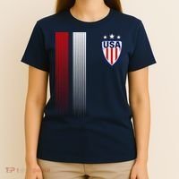 Cool USA Soccer Jersey Stripes T-Shirt thumb 4