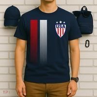 Cool USA Soccer Jersey Stripes T-Shirt thumb 6