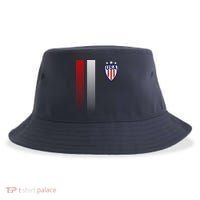 Cool USA Soccer Jersey Stripes Sustainable Bucket Hat thumb 0