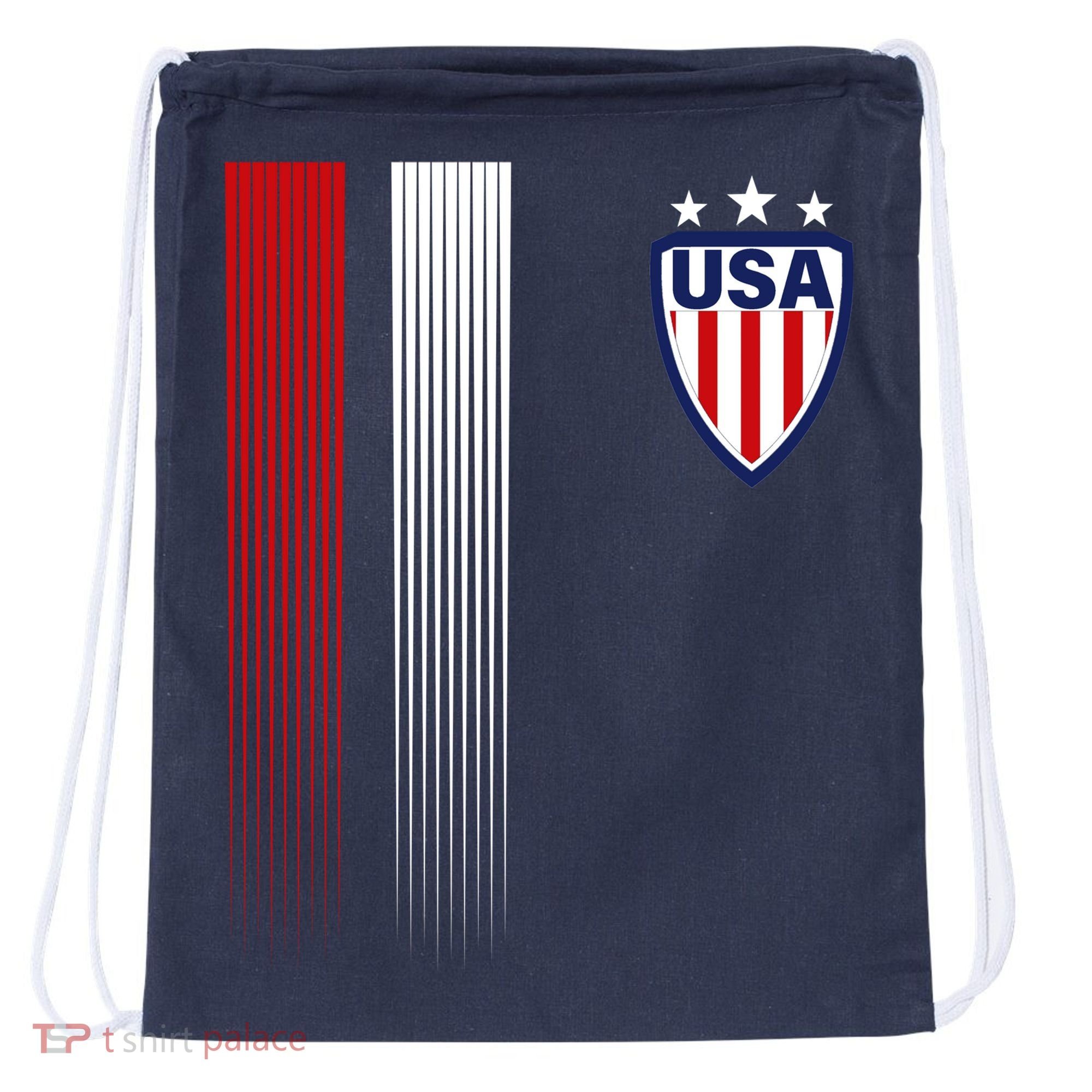 Cool USA Soccer Jersey Stripes Drawstring Bag