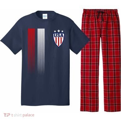 Cool USA Soccer Jersey Stripes Pajama Set