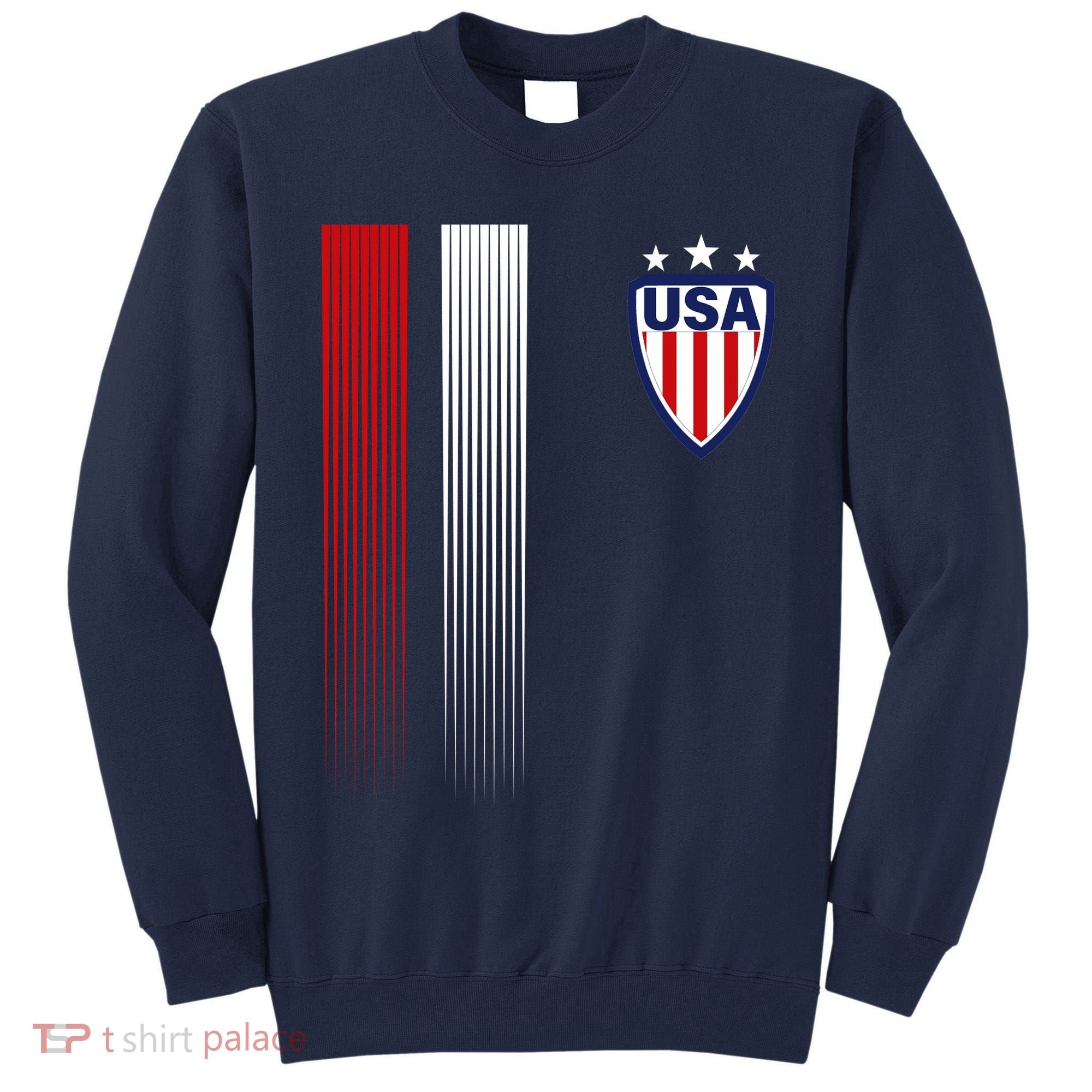 Cool USA Soccer Jersey Stripes Tall Sweatshirt