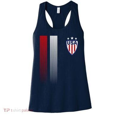 Cool USA Soccer Jersey Stripes Women's Tank Top