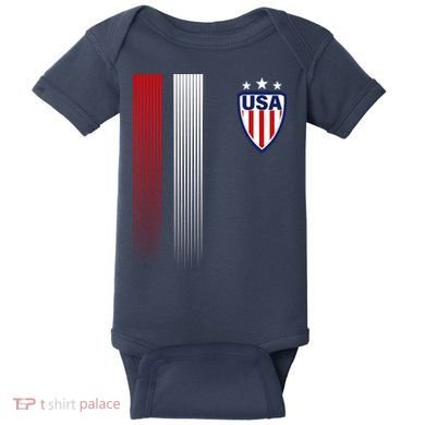 Cool USA Soccer Jersey Stripes Baby Bodysuit
