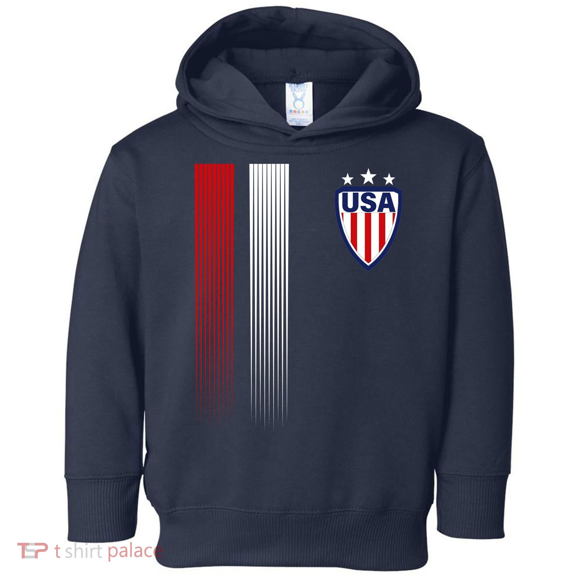 Cool USA Soccer Jersey Stripes Toddler Hoodie
