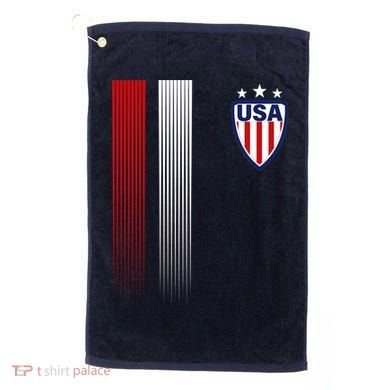 Cool USA Soccer Jersey Stripes Golf Towel