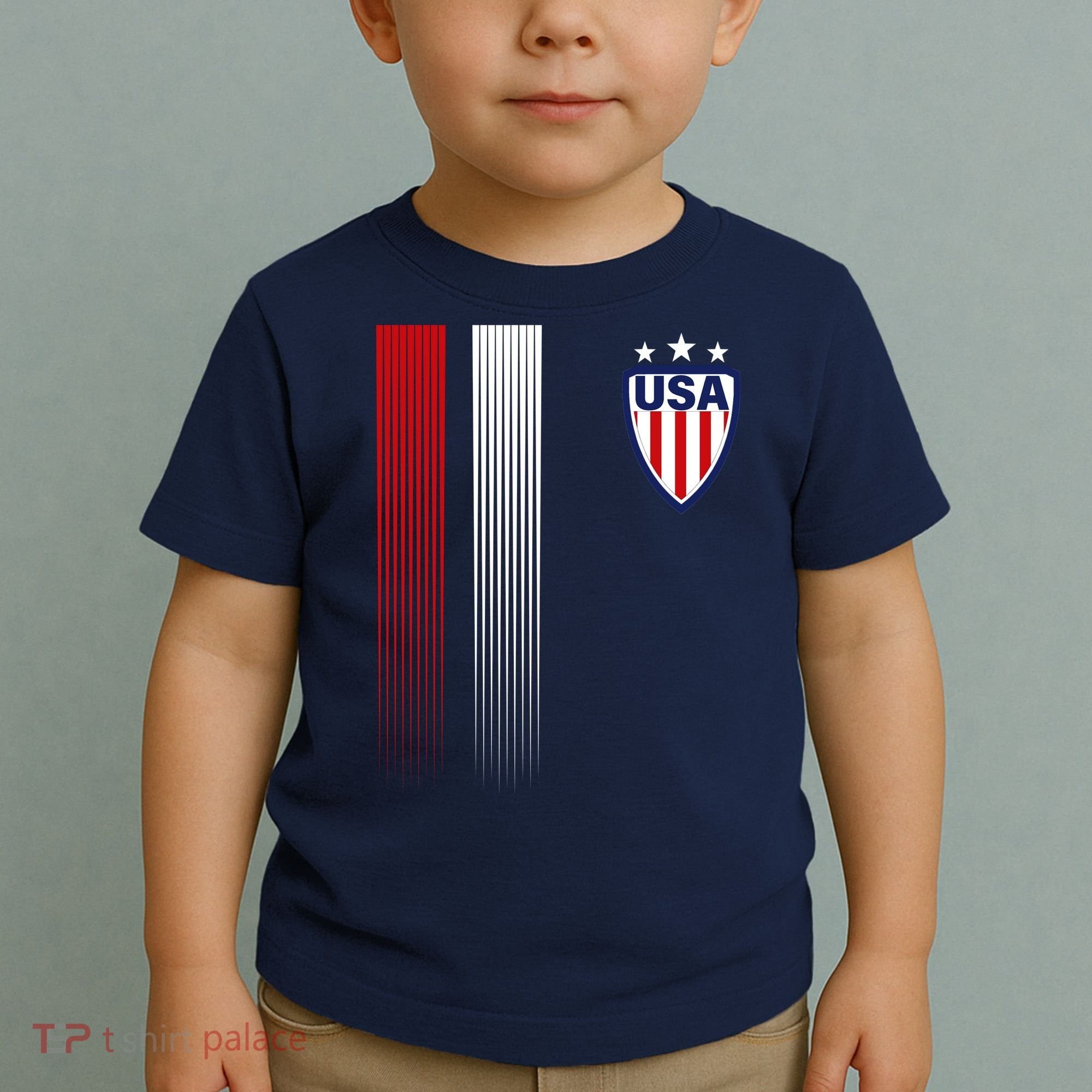 Cool USA Soccer Jersey Stripes Toddler T-Shirt