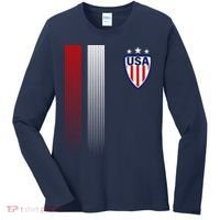 Cool USA Soccer Jersey Stripes Women's Long Sleeve Shirt thumb 0