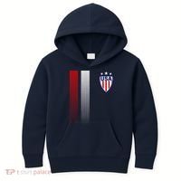 Cool USA Soccer Jersey Stripes Kids Hoodie thumb 0