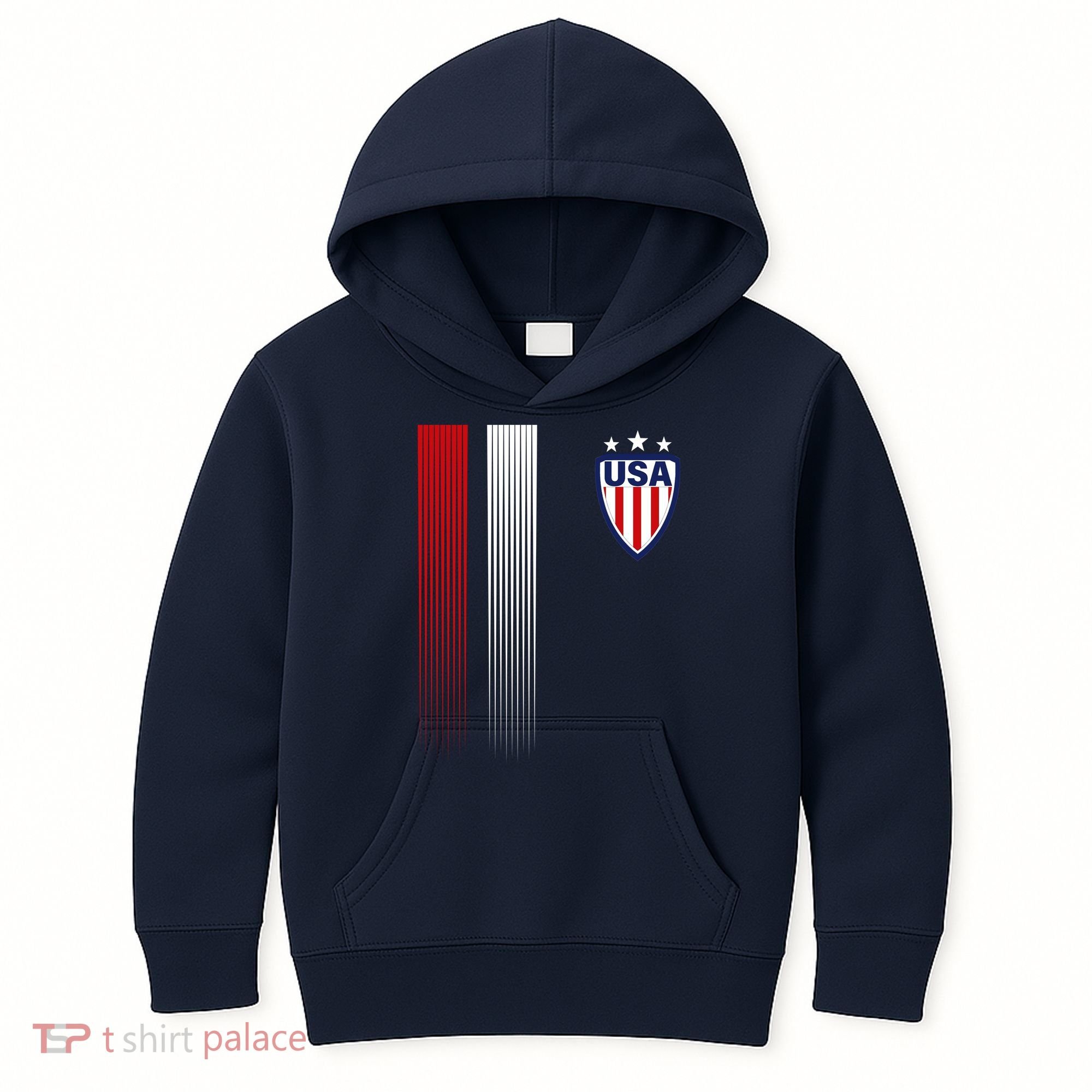 Cool USA Soccer Jersey Stripes Kids Hoodie