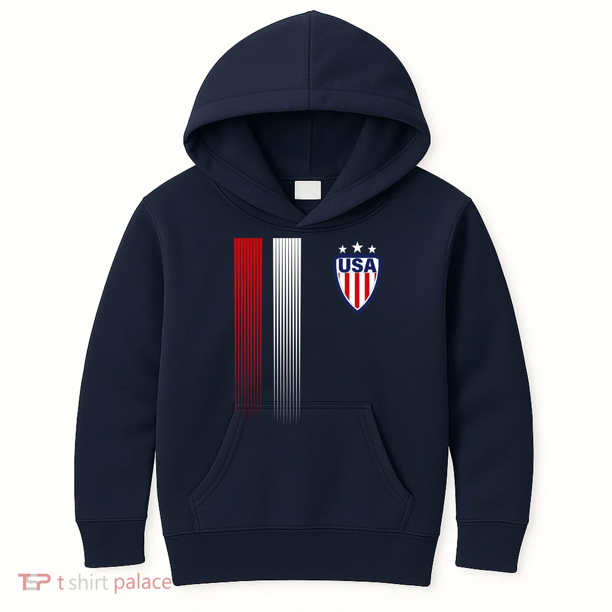 Cool USA Soccer Jersey Stripes Kids Hoodie