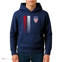Cool USA Soccer Jersey Stripes Kids Hoodie thumb 4