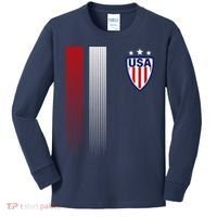 Cool USA Soccer Jersey Stripes Kids Long Sleeve Shirt thumb 0