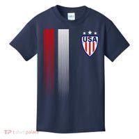 Cool USA Soccer Jersey Stripes Kids T-Shirt thumb 0