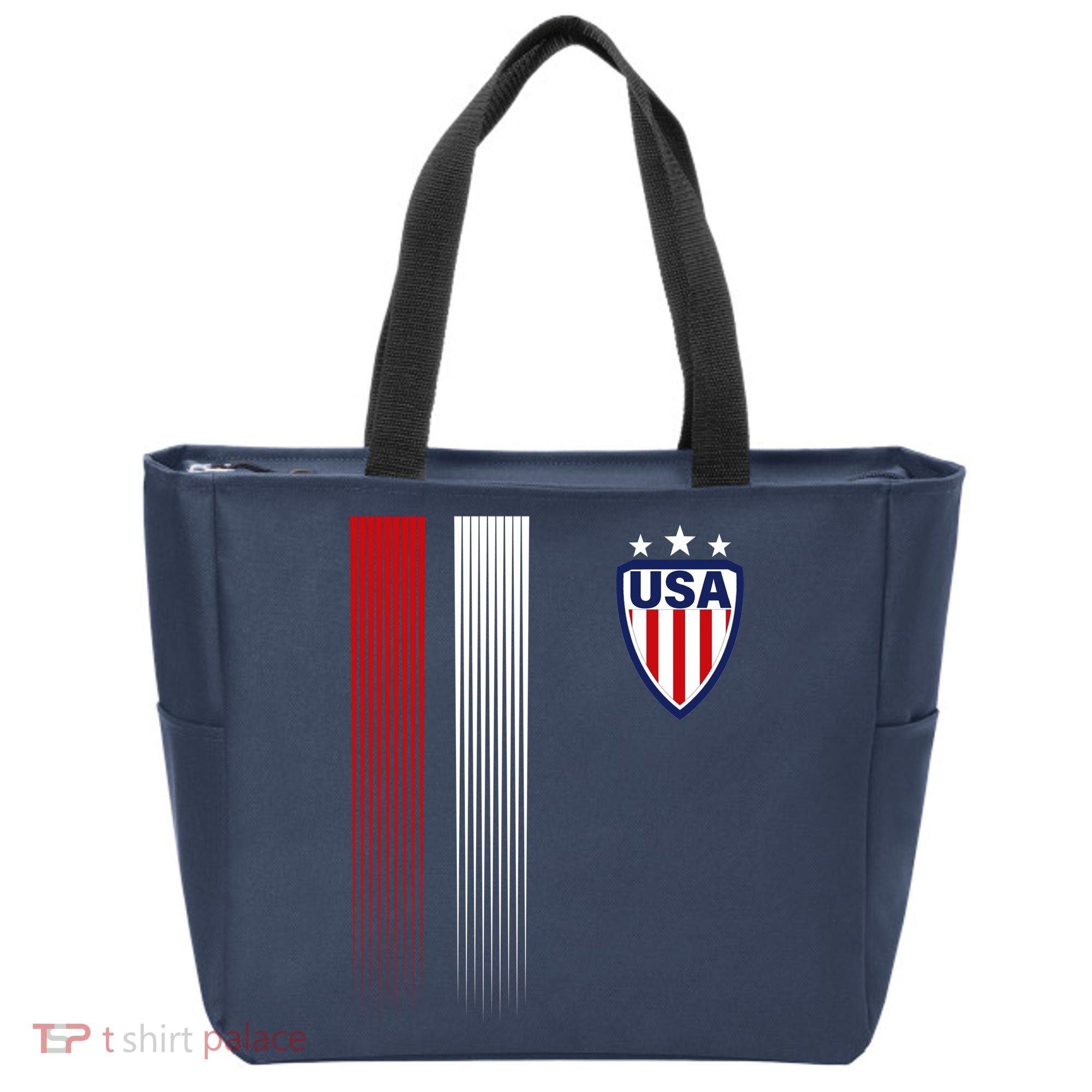 Cool USA Soccer Jersey Stripes Tote Bag