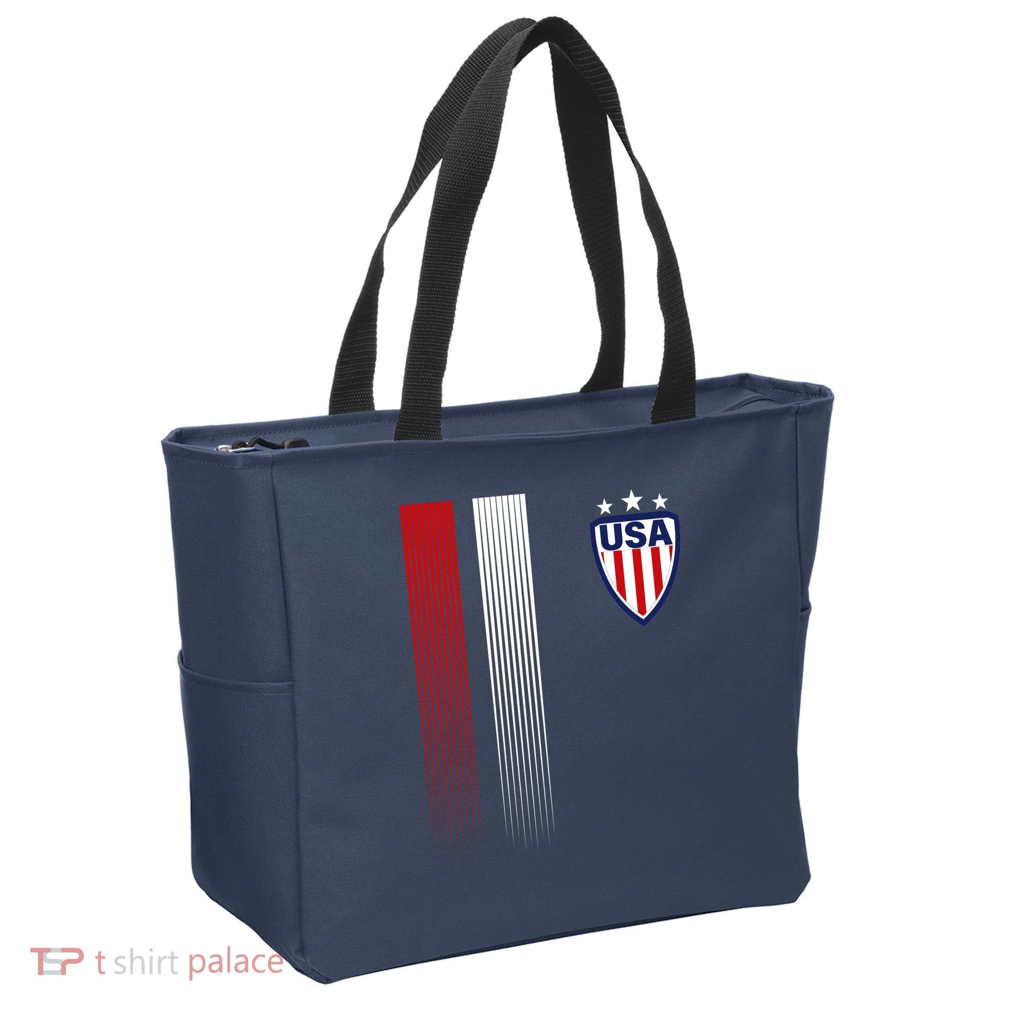 Cool USA Soccer Jersey Stripes Tote Bag