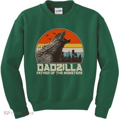 Cool Vintage Dadzilla Father Of Monsters Kids Sweatshirt