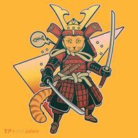 Cool Vintage Japanese Neko Cat Samurai Warrior T-Shirt thumb 7