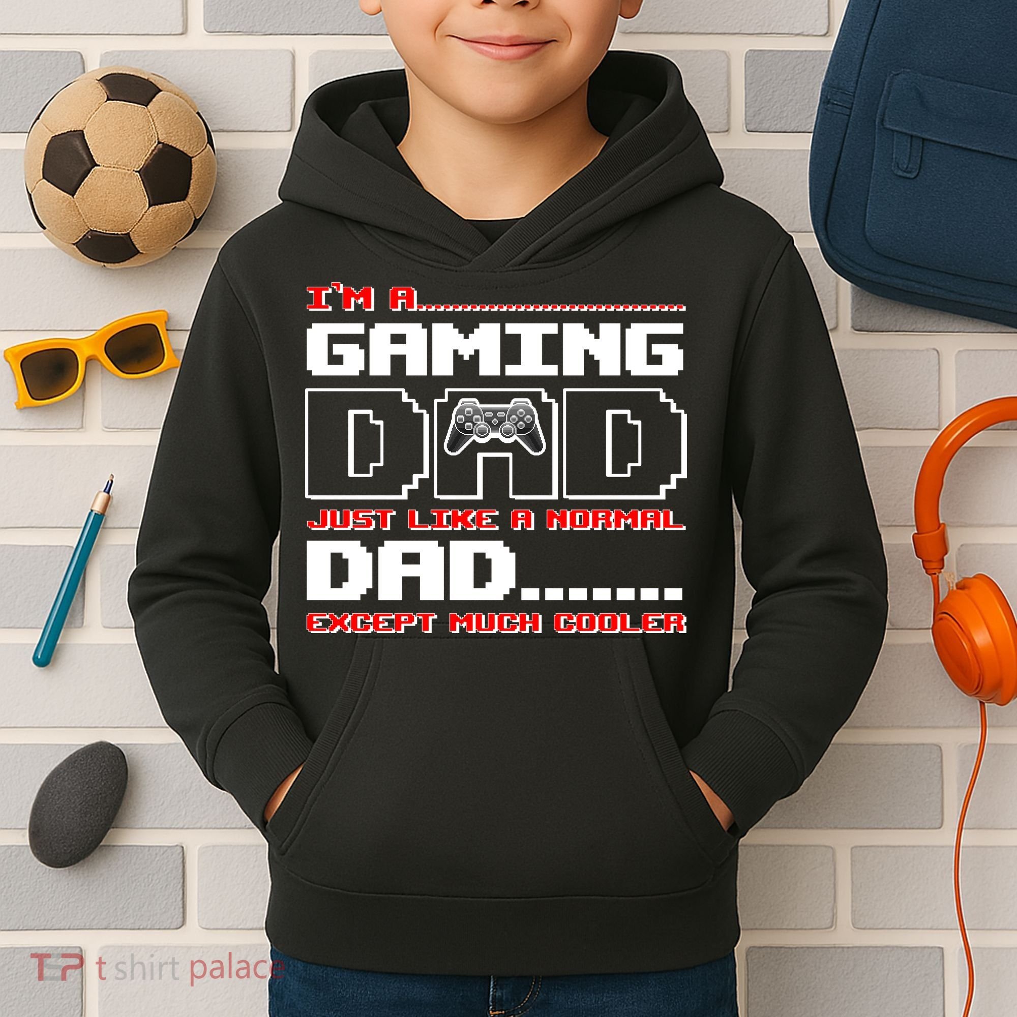 Cooler Gaming Dad Kids Hoodie
