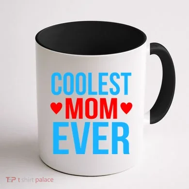 Coolest Mom Ever Hearts Coffee Mug back