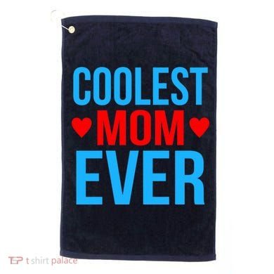 Coolest Mom Ever Hearts Golf Towel
